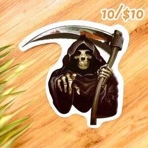 10 / $10 Grim Reaper Scythe Sticker - Horror / Halloween